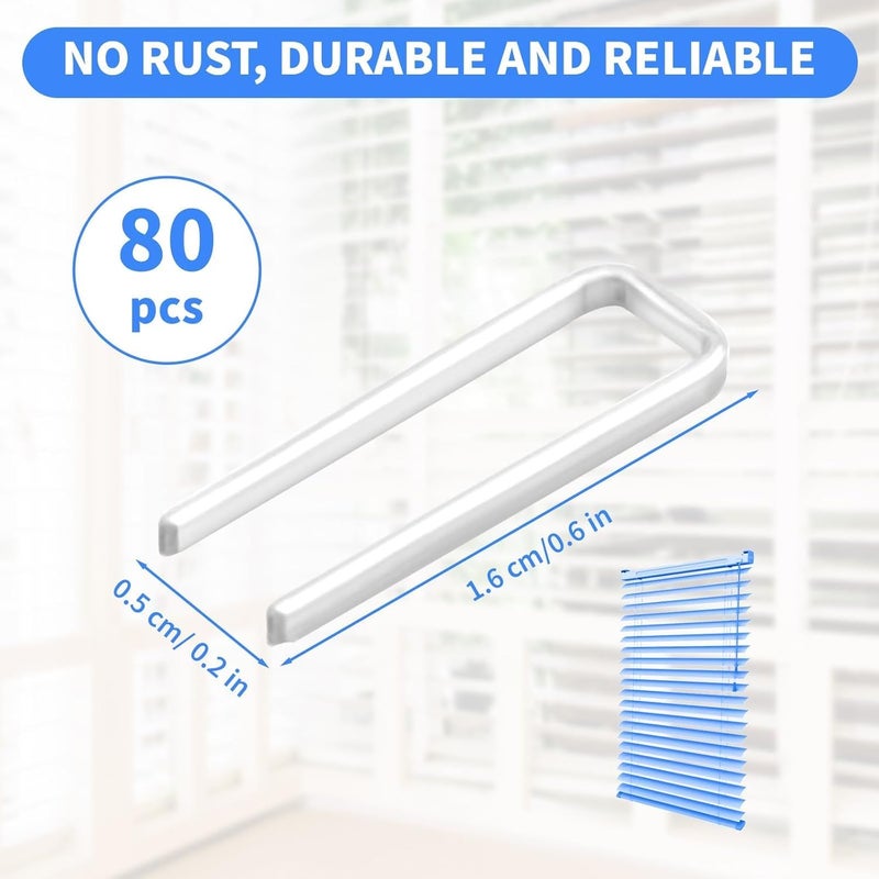 Asofelk 80PCS Shutter Replacement Staples Plantation Shutter Repair Parts Plantation Shutter Staples Shutter Hardware Shutter Repair Pins 80 PCS Plantation Shutter Repair Kit(1.6 x 0.5 cm/ 0.6 x 0.2 inch) - Image 2